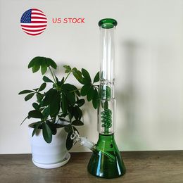 16,7-inch hoge groene Coil Perc Beaker Bong - Zachte hits en stijlvol ontwerp