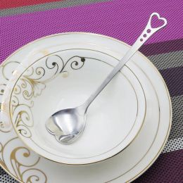 "Vente chaude en forme de coeur Spoon Spoon en acier inoxydable Silver Tea Coffee Mixer Splatware Cafe Cuisine Accessories Decor" LL