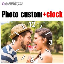 "Photo Custom + Clock" Diamond Painting Full Square / Round 5D Picture Custom Private Personal Customization Clocks Cross Stitch 792 201112