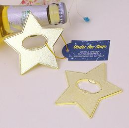 "Onder de ster" gouden ster bierfles opener party souvenir bruiloft gunsten gift en giveaways voor gasten SN1467