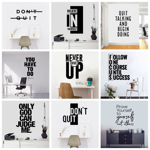 Citation motivationnelle phrase Stickers muraux Art papier peint pour salons chambre décoration accessoires peintures murales