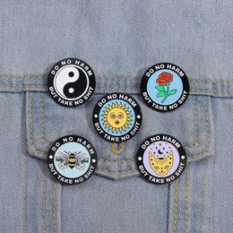 Citations Émaliennes en émail personnalisés ne fais pas de mal mais ne prends pas de merde broches badges revers Sun Rose Bee Dujout Bijoux pour amis