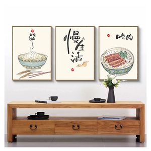 Citations affiches imprimés orientaux de cuisine mural artistes images de restaurant pour le restaurant pour toile painxes de style japonais chinois