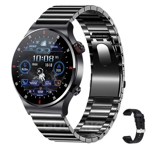 QW33 Bluetooth Call Smart Watch ECG + PPG Business Bracelet en acier inoxydable Montre étanche pour hommes