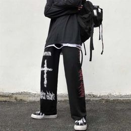 QWEEK PUNK HIPPIE WEGEN BOEK BROEK DAMES GOTHIC HARAJUKU STREETWEEL ANIME STRAATSTIJD MALL GOTH BLACK PRINT BROEKEN HIP HOP 211115