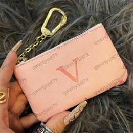 QWERTYUI879 Coin Portemonches unisex Designer Key Pouch Fashion Cow Lederen Purse Keyrings Mini Wallets Coin Credit Card Holder 7 Colors Epacket 0331/23