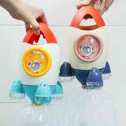 QWZ Baby Spin Water Spray Raket Bad Speelgoed Voor Kinderen Peuters Douche Game Room Sprinkler Toy Kids Gifts 210712