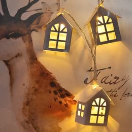 QYJSD LED Wood House String Licht Garland Huisjaren Kerstboom trouwfeest Fairy Lights Nieuwheid Decoratie 201203