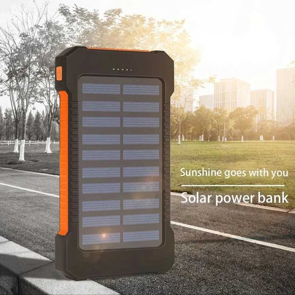 R banques 50000mAh Panneau solaire de grande capacité portable avec une batterie externe en boussole attachée pour le camping extérieur charge 240424