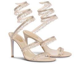 R Caovilla trouwjurk sandaal vrouwen hoge hakken schoenen romantische dame kroonluchter naakt naakt stiletto sandalen sieraden sandaliën enkelbeweging ontwerp 85es