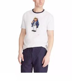R Luxe Designer heren T-shirt met korte mouwen met berenafdruk, modieus en oversized in katoen, maten S-3XL voor de zomer.