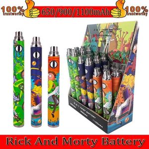 R M Cartoon Voorverwarmen Vape Pen Batterij USB-oplader Blisterkits 650 mah / 900 mah / 1100 mah 3 in één 510 draad E-sigaret Variabele spanning voor dikke oliën Verstuiver