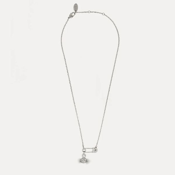 r Planet Pin Collier en argent 40cm Standard 925 Silver Pin Zircon Pendentif Womens Necklace Never Fades