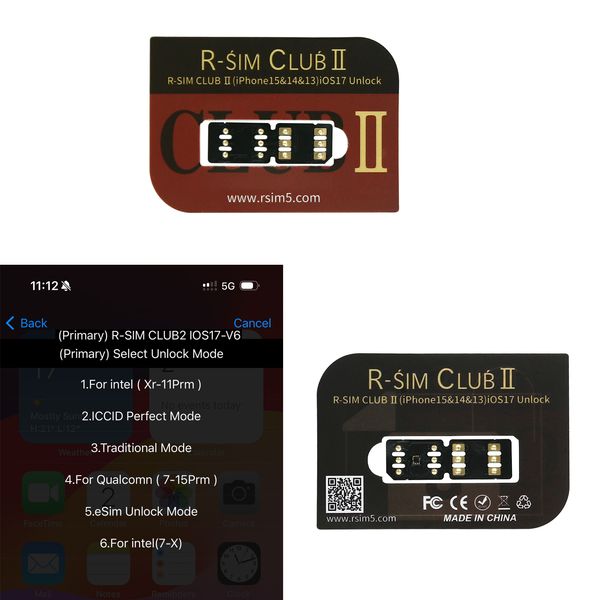 PUCES R-SIM CLUB2 V6.0 QPE SUPER TMSI pour IPhone15 14 13 12 11 ios17.X 5G/ LTE tous les opérateurs