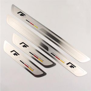 R Stijl dunne rvs welkom pedaal instaplijsten strip voor VW Volkswagen Magotan Bora Sagitar CC Golf Auto Accessories312j