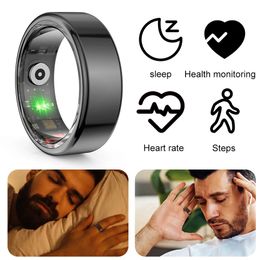 R02 Smart Ring Health Tracker 50 BluetoothCompatible Fitness Multisport -modi draagbaar voor Android iOS 240423
