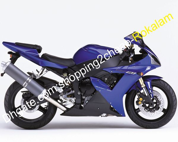 R1 02 03 Carénages pour Yamaha YZF1000 2002 2003 YZFR1 YZF 1000 Bleu Noir ABS Kit de carénage de carrosserie de moto (moulage par injection)