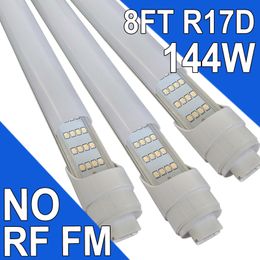 Ampoule R17D de 2,4 m, 270 degrés, 4 rangées de LED de remplacement pour luminaires fluorescents, T8 6000 K blanc froid, couvercle laiteux, 85 V-265 V, double extrémité, base HO rotative usastock