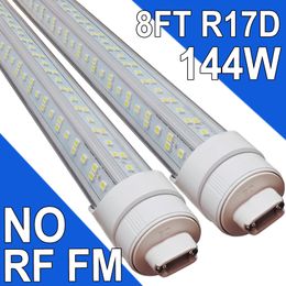 Ampoule R17D de 8 pieds, double extrémité, lentille transparente, base HO rotative, 270 degrés, 4 rangées de luminaires fluorescents de remplacement, T8 6000K blanc froid, couverture laiteuse, grange usastock