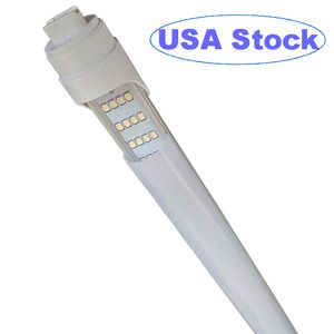 R17d Tube de lumière LED de 8 pieds 2 broches 4 rangées, ampoule laiteuse givrée 144 W Base HO rotative à double extrémité, 4 rangées, 18 000 lm blanc froid 6500 K, couvercle transparent, AC 90-277 V