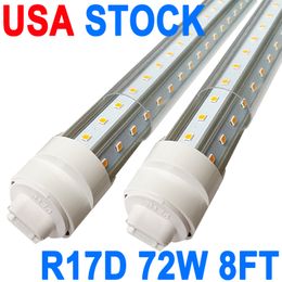 Luminaire d'atelier LED R17D de 8 pieds, lumière de garage de 8 pieds 72W 8', tube LED intégré T8 de 96 pouces, ampoules LED connectables pour entrepôt de garage, montage en surface à haut rendement USA crestech