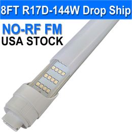 R17D/HO 8FT LED-lamp - 4 rijen roteren, 6500K daglicht 144W, 14500LM, 250W equivalent F96T12/DW/HO, melkachtige kap, T8/T10/T12 vervanging, dual-end aangedreven schuur usastock
