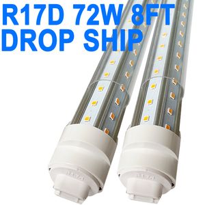 R17D/HO 8FT LED-lampen, V-vormige heldere afdekking 72W 6500K koud wit T8 8FT LED-buislicht met R17D draaibare voet, 8FT R17D Winkel Magazijn Werkplaats Garage crestech