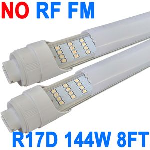 R17D LED-lamplicht 8FT, 4 rijen, 144 watt T8 LED-buizen, melkachtige afdekking, 18000LM superhelder, HO draaibaar uiteinde 2-pins winkel, 6500K, vervanging van fluorescerend licht crestech