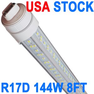 Ampoule LED R17D 8 pieds, en forme de V, tubes LED T8 de 144 watts, couvercle propre, 18 000 lm super lumineux, lumière d'atelier à 2 broches, lumière fluorescente T8 pour entrepôt, garage, armoire crestech