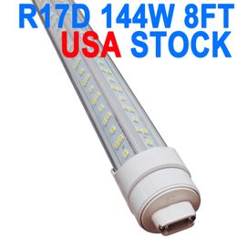 Crestech R17D Tube LED rotatif à base HO de 2,4 m 144 W, lampe fluorescente de rechange 300 W, 2,4 m, grange électrique à double extrémité, blanc froid 6000 K, couvercle transparent, AC 90-277 V Crestech