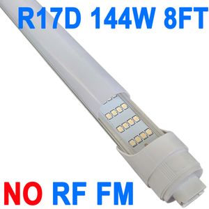 Crestech R17D Tube LED rotatif à base HO de 2,4 m 144 W, lampe fluorescente de rechange 300 W, 2,4 m, alimentation à double extrémité, blanc froid 6000 K, couvercle laiteux, AC 90-277 V crestech
