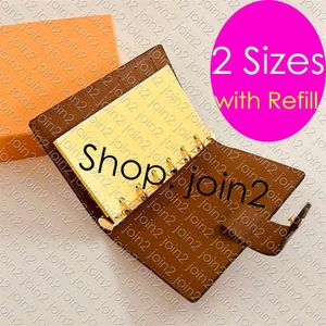 R20105 Medium Small Ring Agenda Cover Fashion Planner Notebook Key Credit Card Holder Case Passport Mini Pochette Accessoires CLE 235T