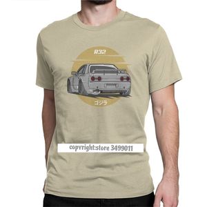 R32 Voiture Gris Légende JDM T-shirt Japonais Sportcar Hommes T-shirts Nouveauté Purifié Coton Fitness Tees Streetwear 210714