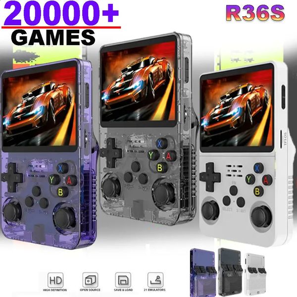 Console de jeu Handheld R36S 3,5 pouces IPS Screen 20000 Classic Retro Games Consoles Linux System Pocket Pocket Video Game Player 240131