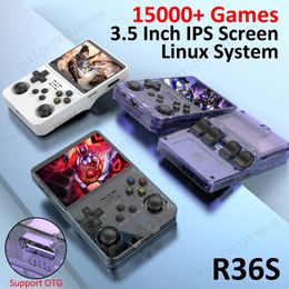 R36S POCKET POCKET VIDEO PLAYER 64 Go Games 3,5 pouces IPS Screen Mini Game Console Open Source Linux 3D Dual-System for Children 240514