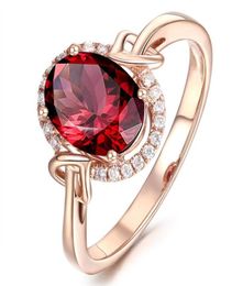 R436 Nieuwe Mode ROSE Gouden Ringen Voor Vrouwen Volledige Zirkoon rode Opaal Ring Huwelijksgeschenken female323b7553746