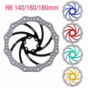 R6 COLOR MTB Brake Disc 140 160 180 mm VTT VTT ROTOR HYDRAULIQUE MÉCANIQUE DE MÉCANIQUE POUR LE VTT VTT BMX ROAD Ultra Light