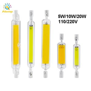 R7S LED Ampoule COB Verre Tube 78mm 118mm 10W 20W AC110V 220V 360 Angle de Faisceau Spot Ampoules