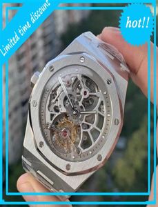 R8 Factory V2 Upgrade Hollow Flywheel Manual CAL2924 BEWEGINGSCHACHT met 41 mm platina wijzerplaat Antiglare Sapphire Crystal Glass2783695