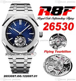 R8F V3 Flying Tourbillon A2950 Automatische heren Watch zelfwindende 2653 extra dunne 41 mm Sihh D-Blue Dial Stainless Steel Bracelet 2022 Super Edition PureitMe B2