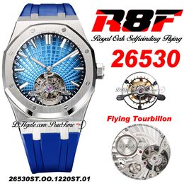 R8F V3 Flying Tourbillon A2950 Automatische heren Watch zelfwindende 2653 extra dunne 41 mm Sihh D-Blue Dial Rubber Strap 2022 Super Edition PureitMe B2