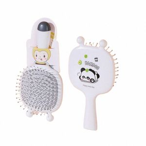 Bolsa de aire de conejo Peine para el cabello Fi Panda Letra Imprimir Oso Oreja Cepillo para el cabello Herramienta de maquillaje Estilo coreano Carto Masaje Peine Mujer A4pJ #