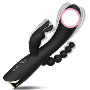 Konijn anale dildo vibrator 10 vibrerende clitoris stimulator sex speelgoed 3 in 1 g spot vibrator anale stimulator massager voor volwassen seksspeeltjes vrouwen paar games siliconen