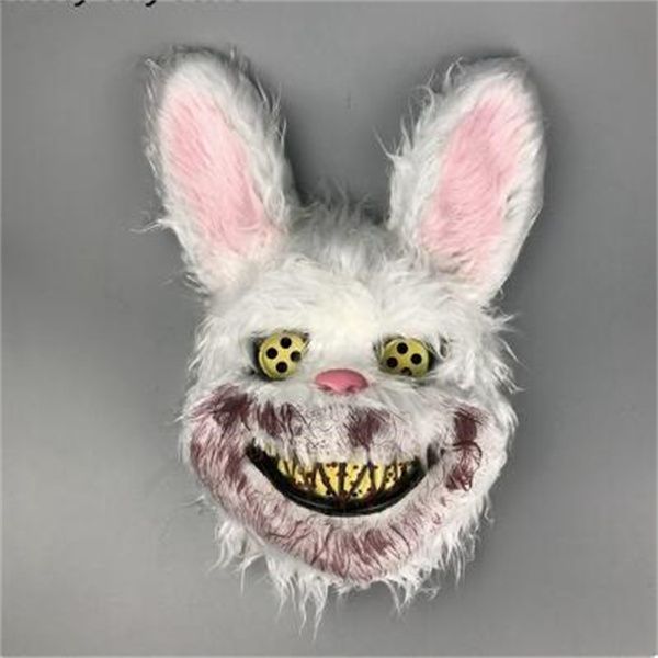 Lapin Cosplay Masque Halloween Party Effrayant Tête Couverture Halloween Carnaval Costume Coiffures Accessoires À La Main Danse Mascarade Horreur GC2211