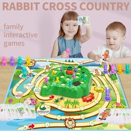 Rabbit Cross Country Competitive Trap Montessori Kinderen educatieve familie Fun Fun Boardhood Board Games Interactive Toys 220706