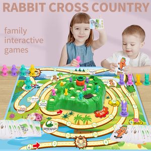 Rabbit Cross Country Competitive Trap Montessori Kinderen educatieve familie Fun Fun Boardhood Board Games Interactive Toys 220706
