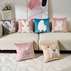 Rabbit Decorative Oreadcase Oreillères mignonnes Soft pour canapé-lit salon de la maison Housse de Coussin Coussin de coussin de luxe 240411