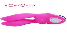 Vibrador de oreja de conejo estimulador de punto G de clítoris masaje doble juguete sexual impermeable para mujeres productos de placer Y181029064137073