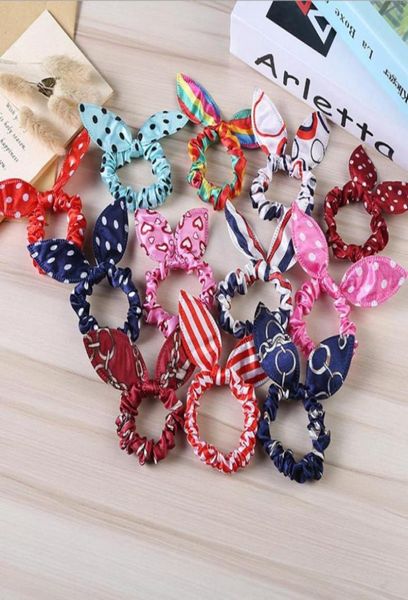 Rabbit Ears Hairband Bands à cheveux élastiques Polka Dot Poldous que les porte-queues de mode Fashion Girls Rubbers Bands Scrunchie Hair Accessories 16 4339925