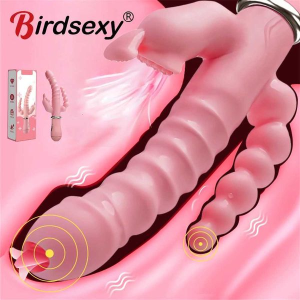 Conejo g spot consolador vibrador clítoris estimulante pene anal doble penetración lamiendo la doble barra del juguete del sexo para mujeres adult 12xc